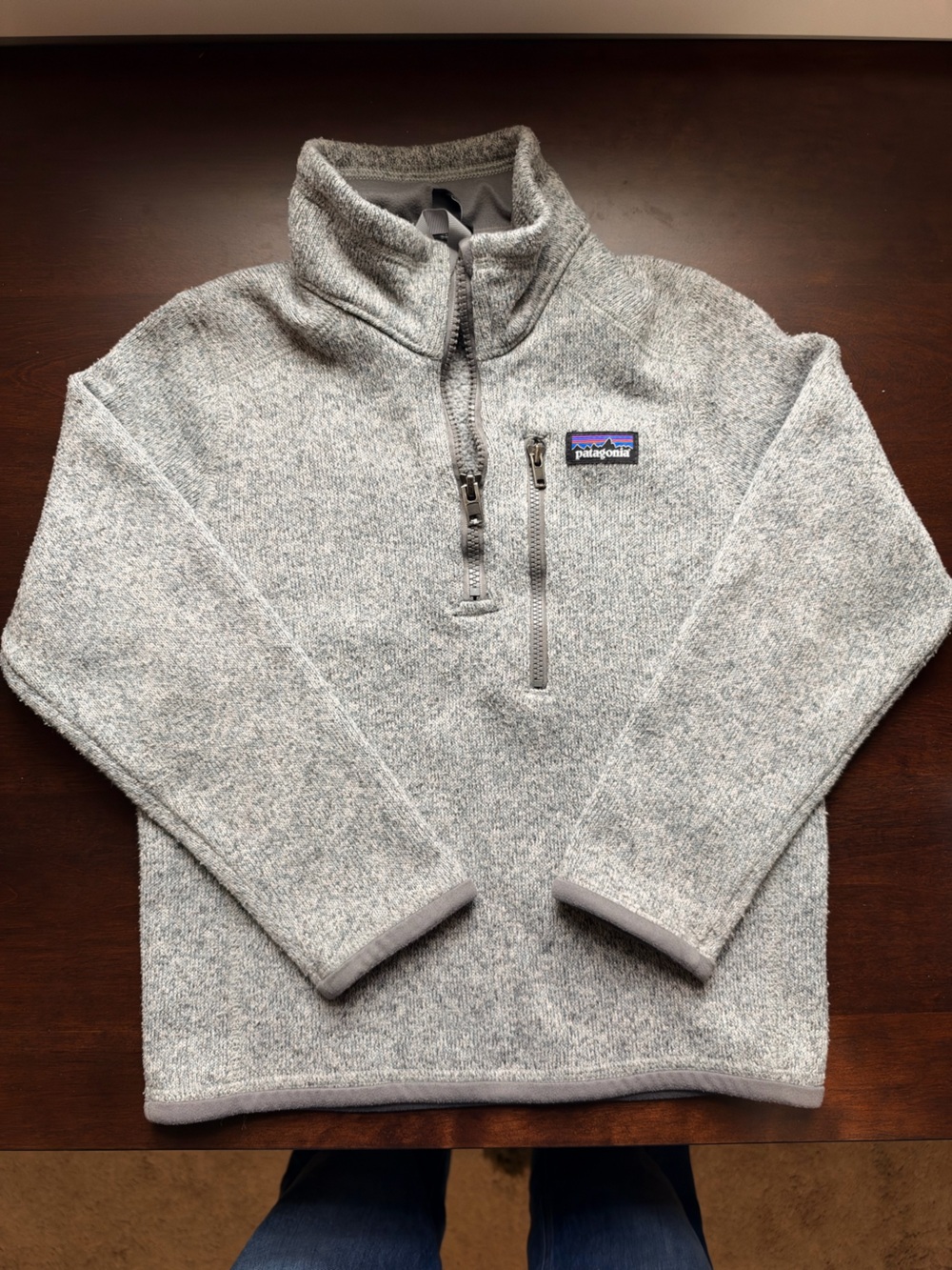 Patagonia Kids Gray Heather Quarter-Zip Fleece Pullover